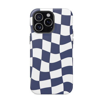 Wavy Checkerboard Phone Case – MagSafe Compatible for iPhone & Samsung Galaxy