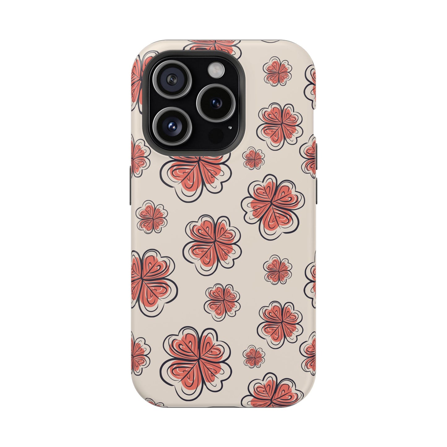 Whimsical Clover Bloom Phone Case – MagSafe Compatible for iPhone & Samsung Galaxy
