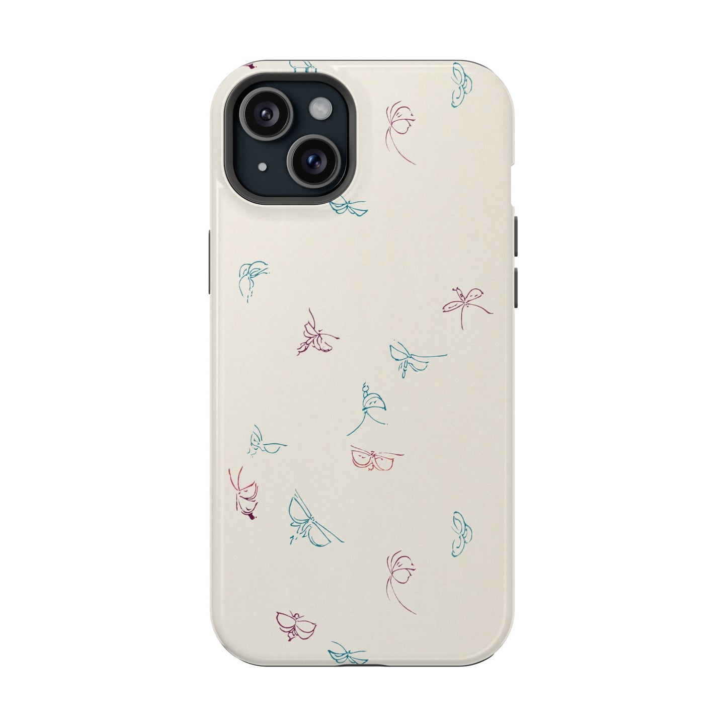 Minimalist Butterfly Sketch Phone Case – MagSafe Compatible for iPhone & Samsung Galaxy