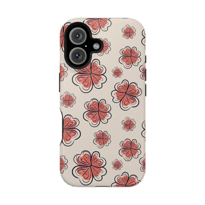Whimsical Clover Bloom Phone Case – MagSafe Compatible for iPhone & Samsung Galaxy