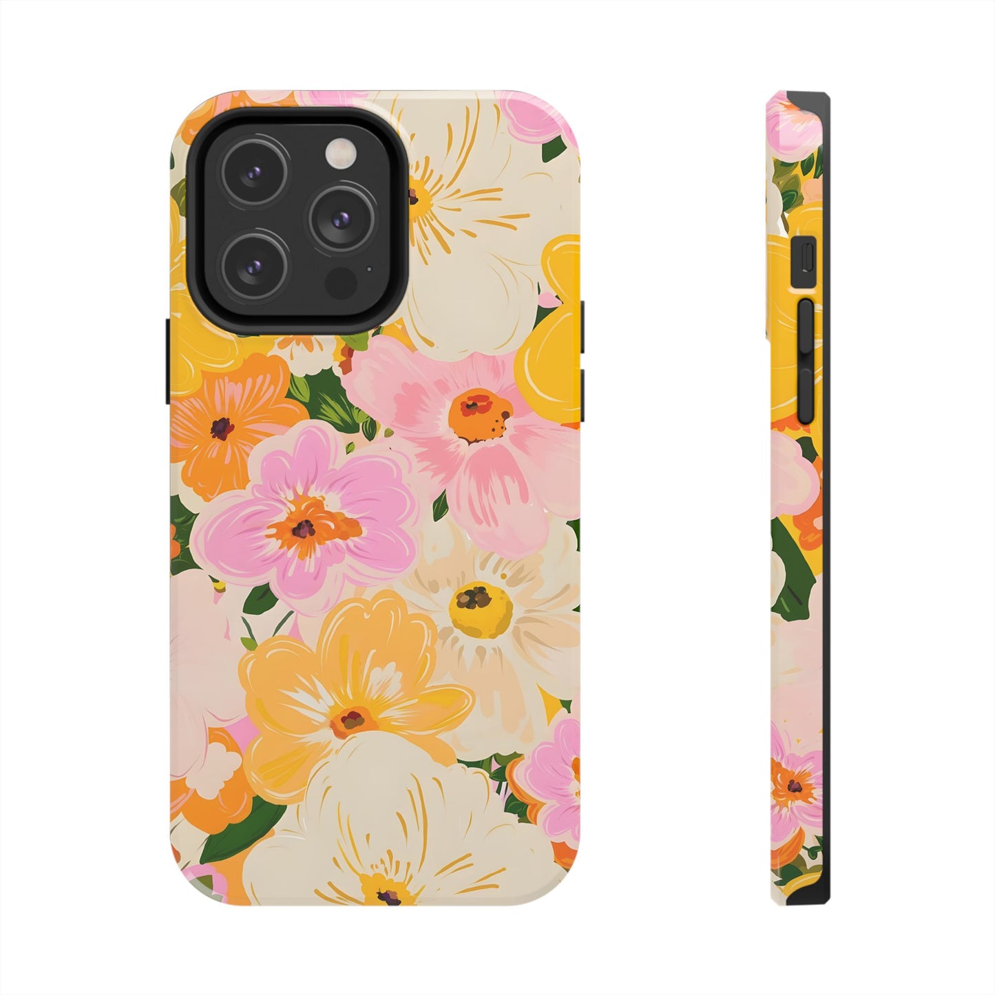 Pink & Yellow Floral iPhone Case - iPhone 15-11 All Sizes