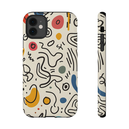 Abstract Doodle Art Phone Case – MagSafe Compatible for iPhone & Samsung Galaxy