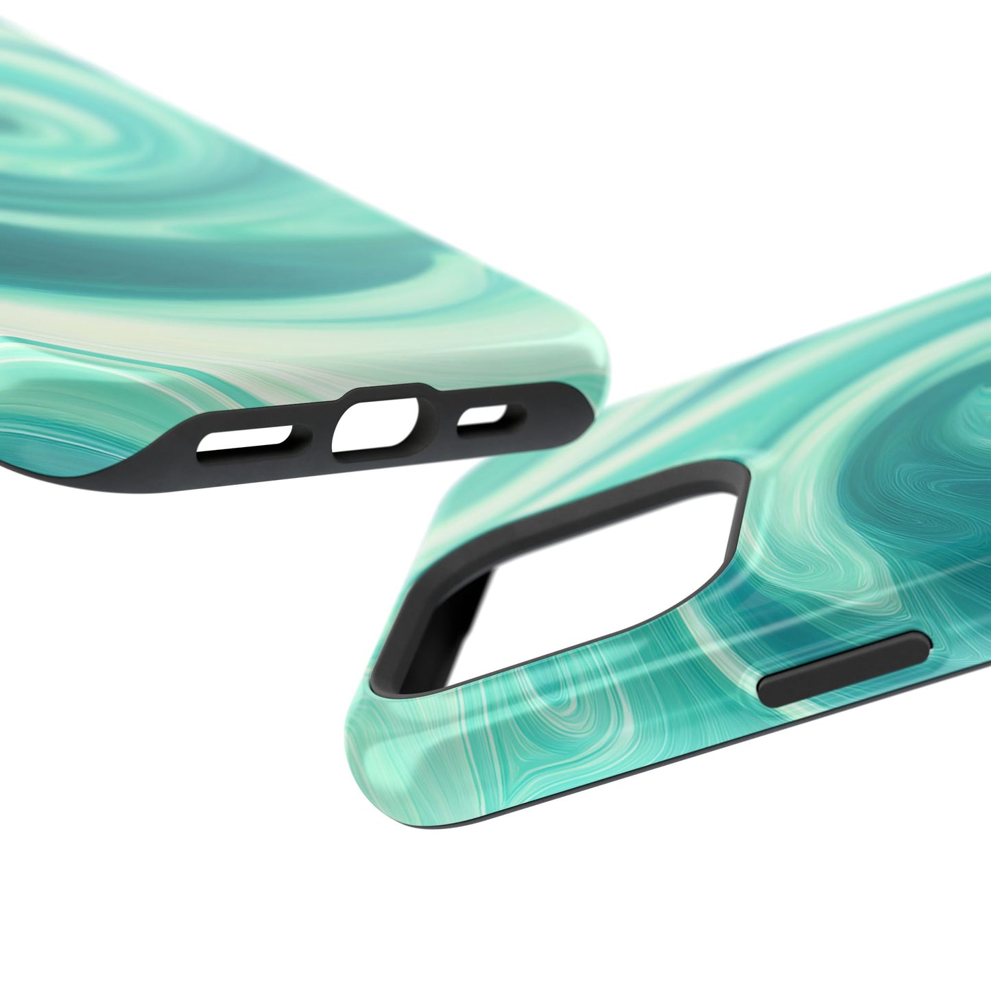 Turquoise Swirl Abstract Phone Case – MagSafe Compatible for iPhone & Samsung Galaxy