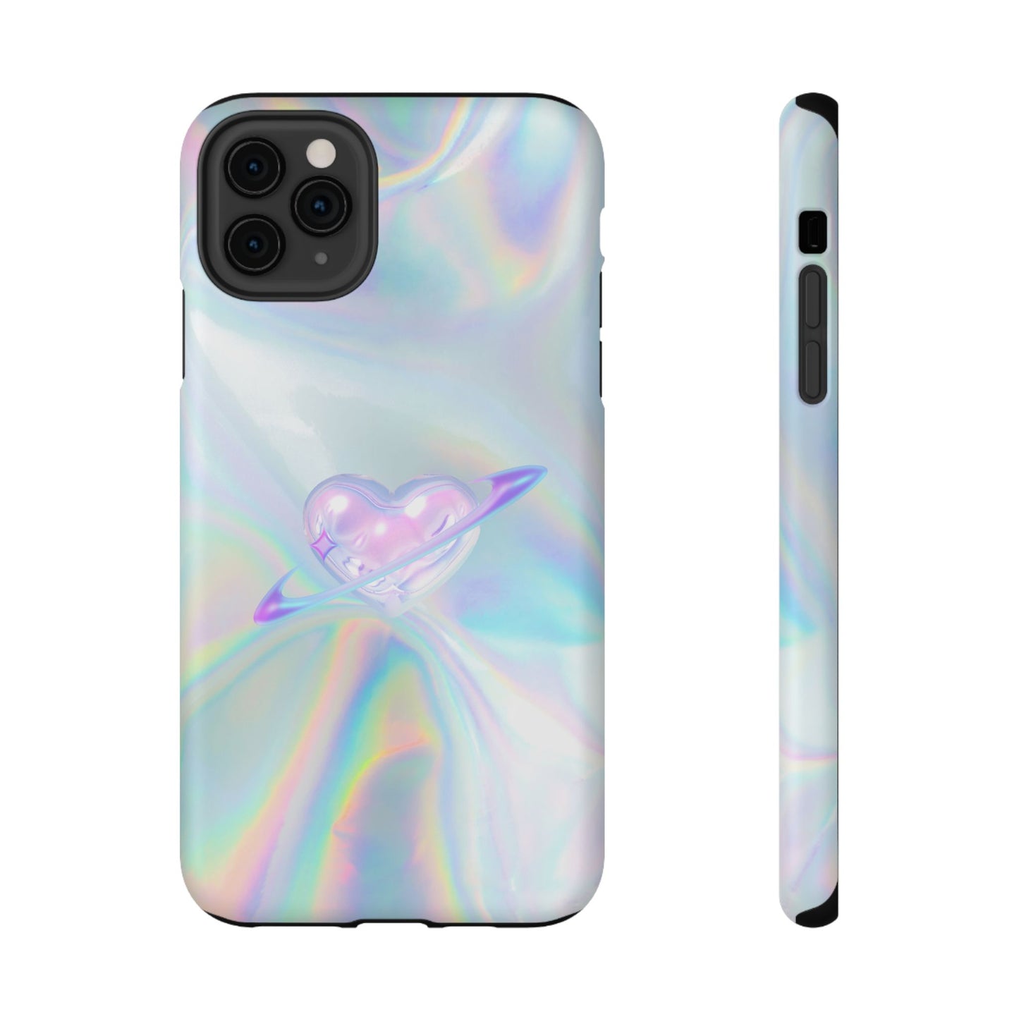 Holographic Heart Galaxy Phone Case – MagSafe Compatible for iPhone & Samsung Galaxy
