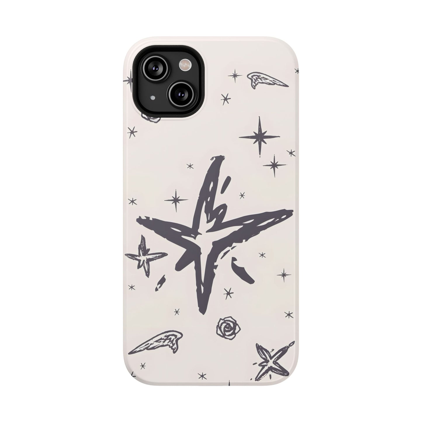 Sketch Star Doodle Phone Case – MagSafe Compatible for iPhone & Samsung Galaxy