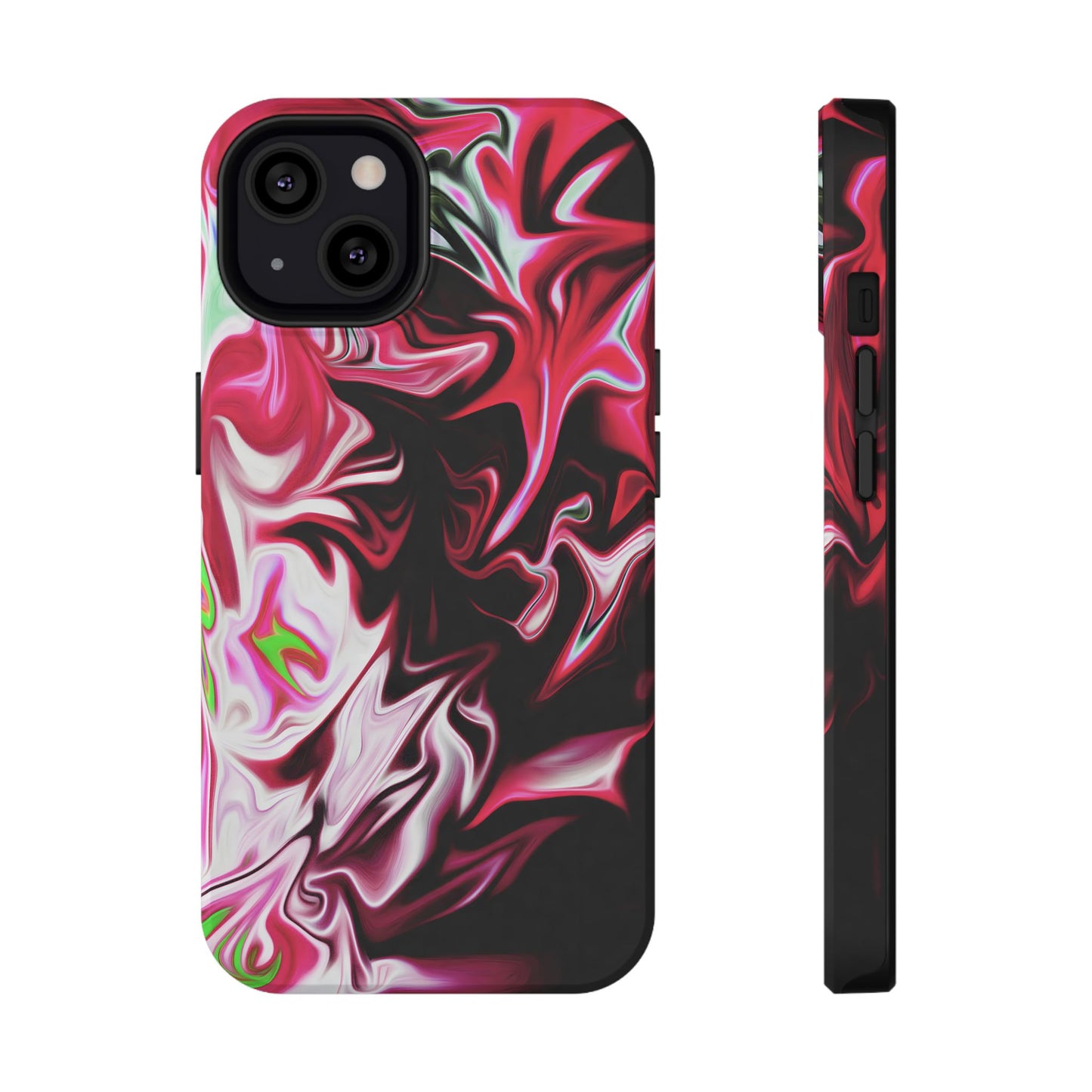 Red & Black Abstract Marble Phone Case – MagSafe Compatible for iPhone & Samsung Galaxy