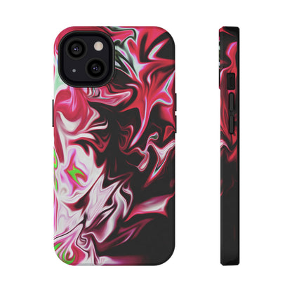 Red & Black Abstract Marble Phone Case – MagSafe Compatible for iPhone & Samsung Galaxy