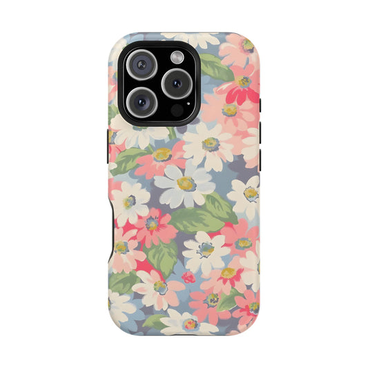 Vintage Floral Daisy Phone Case – MagSafe Compatible for iPhone & Samsung Galaxy