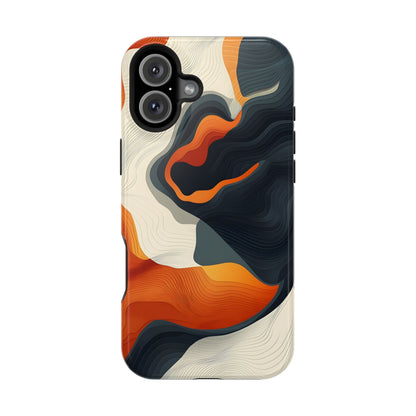 Topographical Abstract Wave Phone Case – MagSafe Compatible for iPhone & Samsung Galaxy