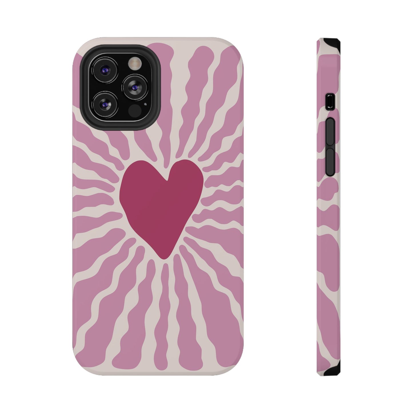 Retro Radiant Heart Phone Case – MagSafe Compatible for iPhone & Samsung Galaxy