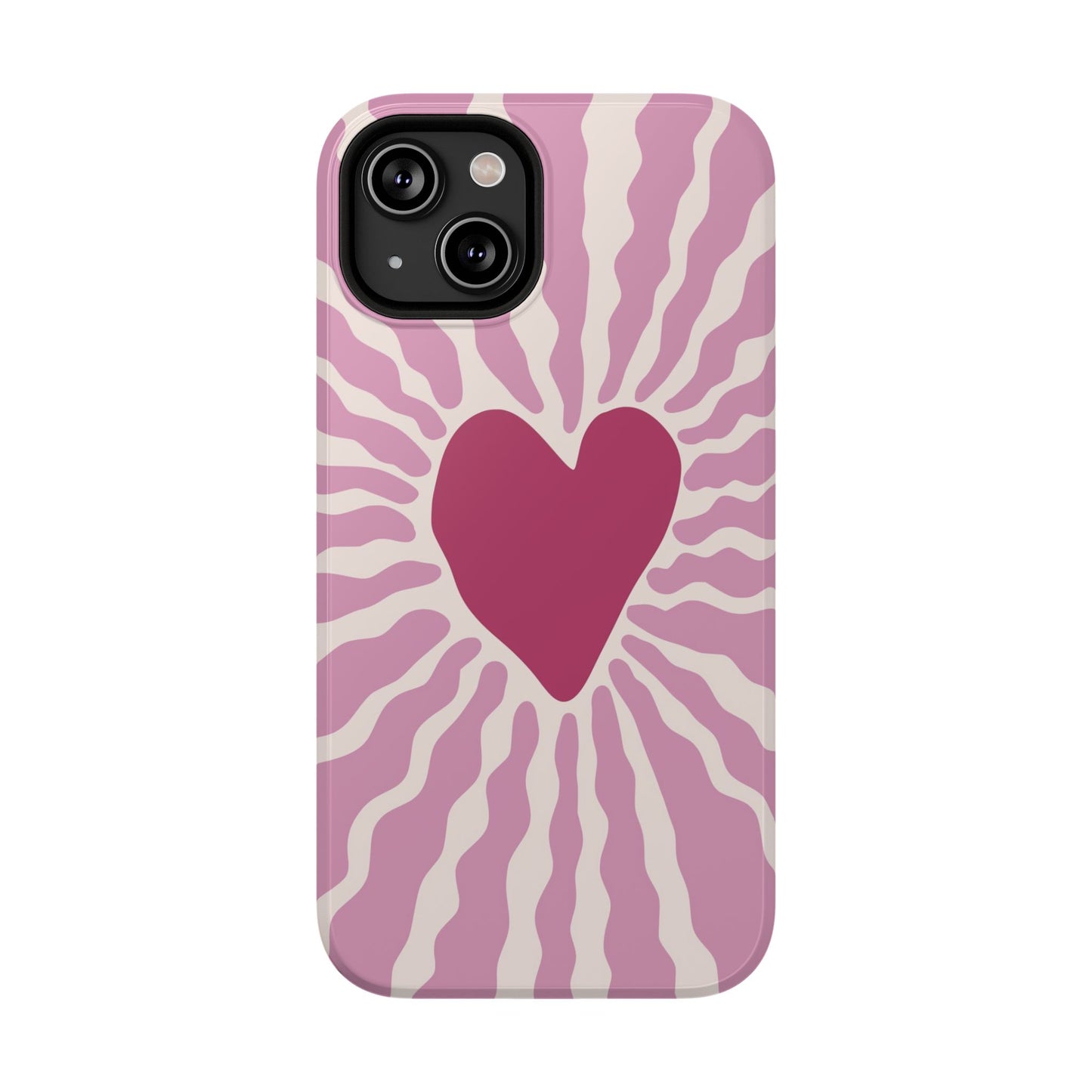 Retro Radiant Heart Phone Case – MagSafe Compatible for iPhone & Samsung Galaxy