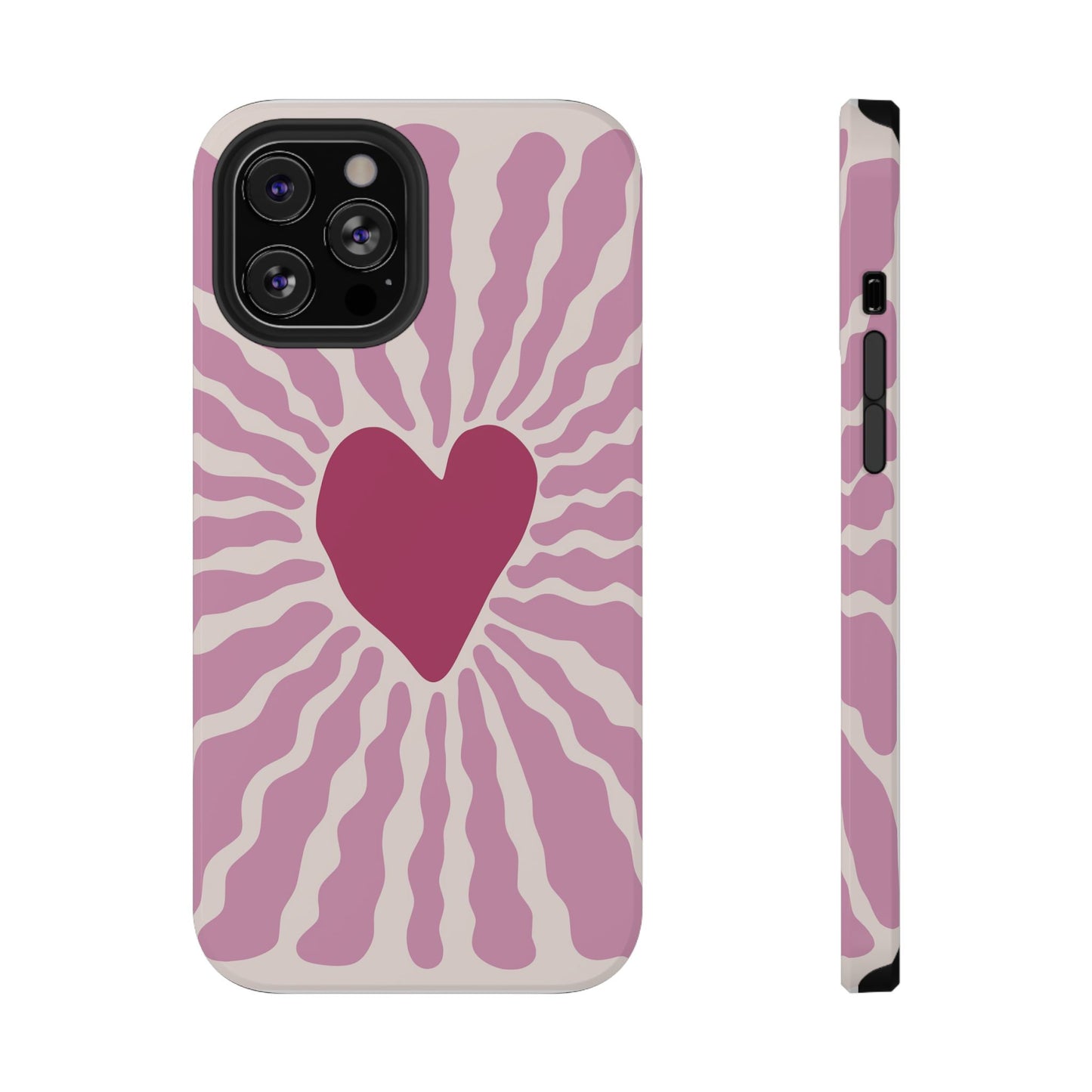 Retro Radiant Heart Phone Case – MagSafe Compatible for iPhone & Samsung Galaxy