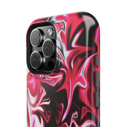 Red & Black Abstract Marble Phone Case – MagSafe Compatible for iPhone & Samsung Galaxy