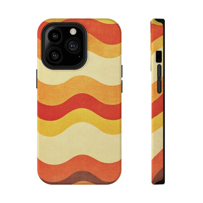 Retro Sunset Waves Phone Case – MagSafe Compatible for iPhone & Samsung Galaxy