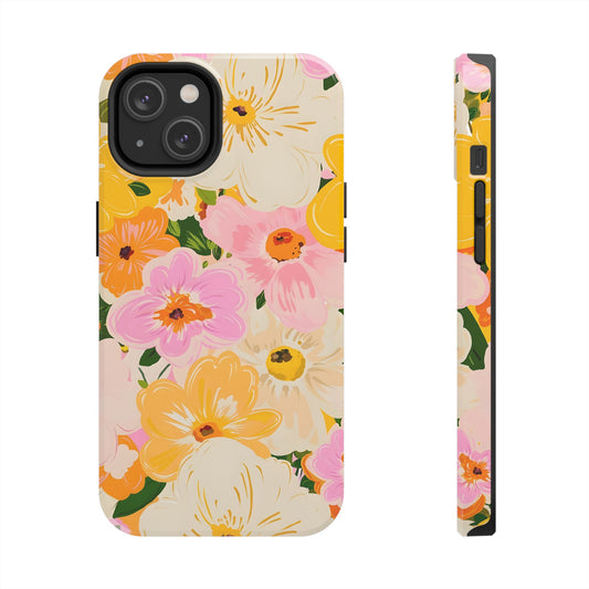 Pink & Yellow Floral iPhone Case - iPhone 15-11 All Sizes