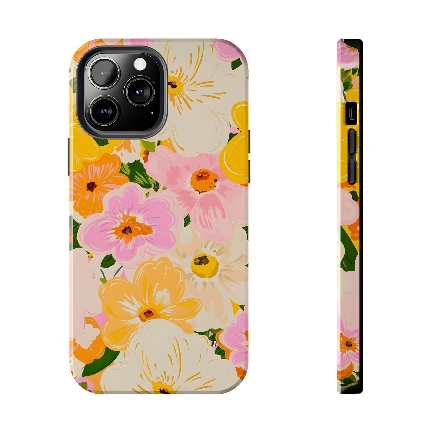 Pink & Yellow Floral iPhone Case - iPhone 15-11 All Sizes