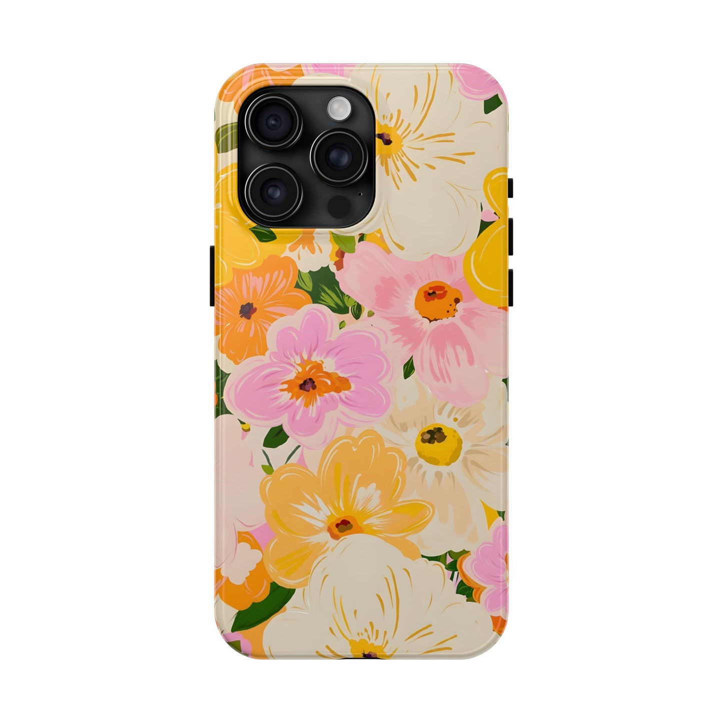 Pink & Yellow Floral iPhone Case - iPhone 15-11 All Sizes