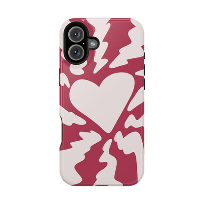Bold Heartburst Abstract Phone Case – MagSafe Compatible for iPhone & Samsung Galaxy