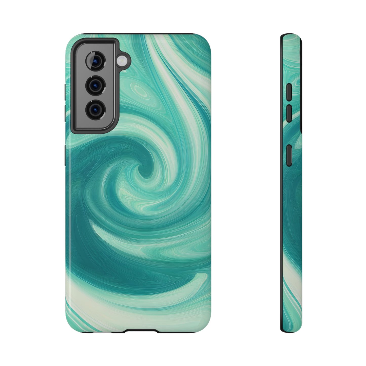 Turquoise Swirl Abstract Phone Case – MagSafe Compatible for iPhone & Samsung Galaxy
