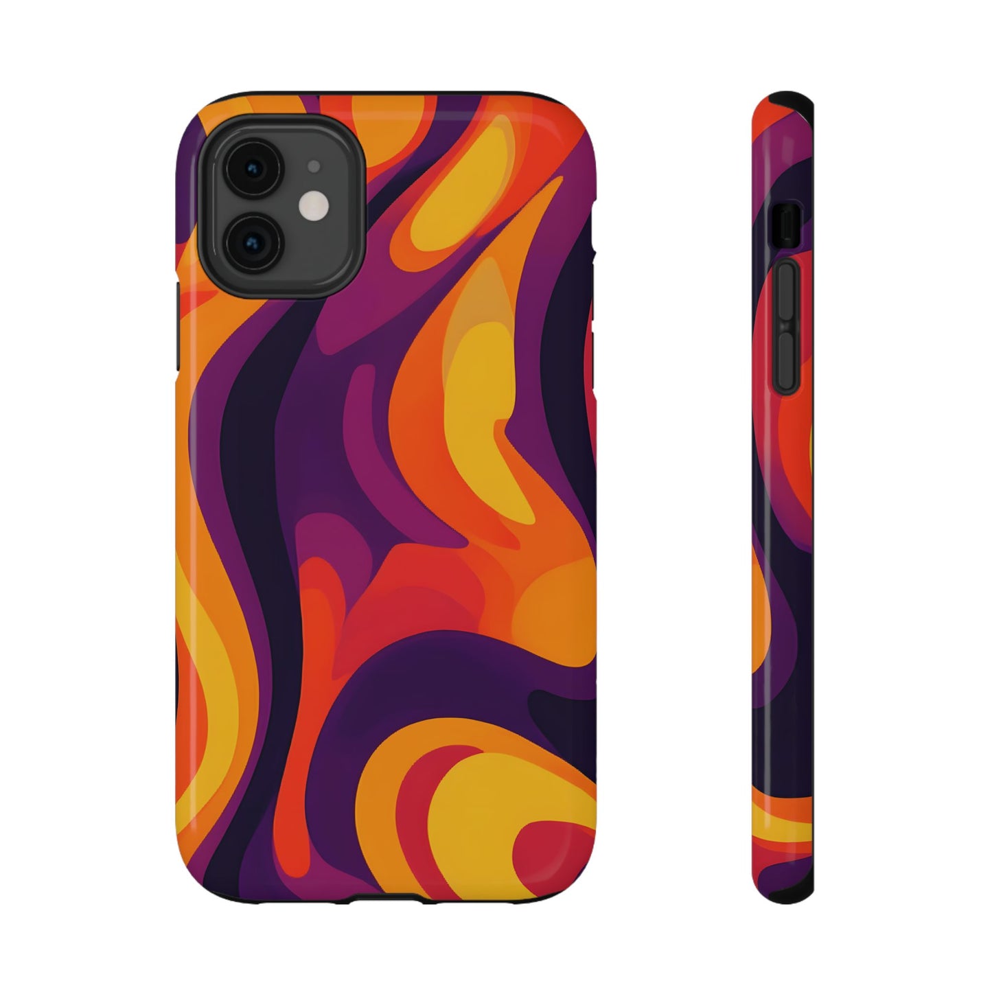 Fiery Abstract Swirls Phone Case – MagSafe Compatible for iPhone & Samsung Galaxy