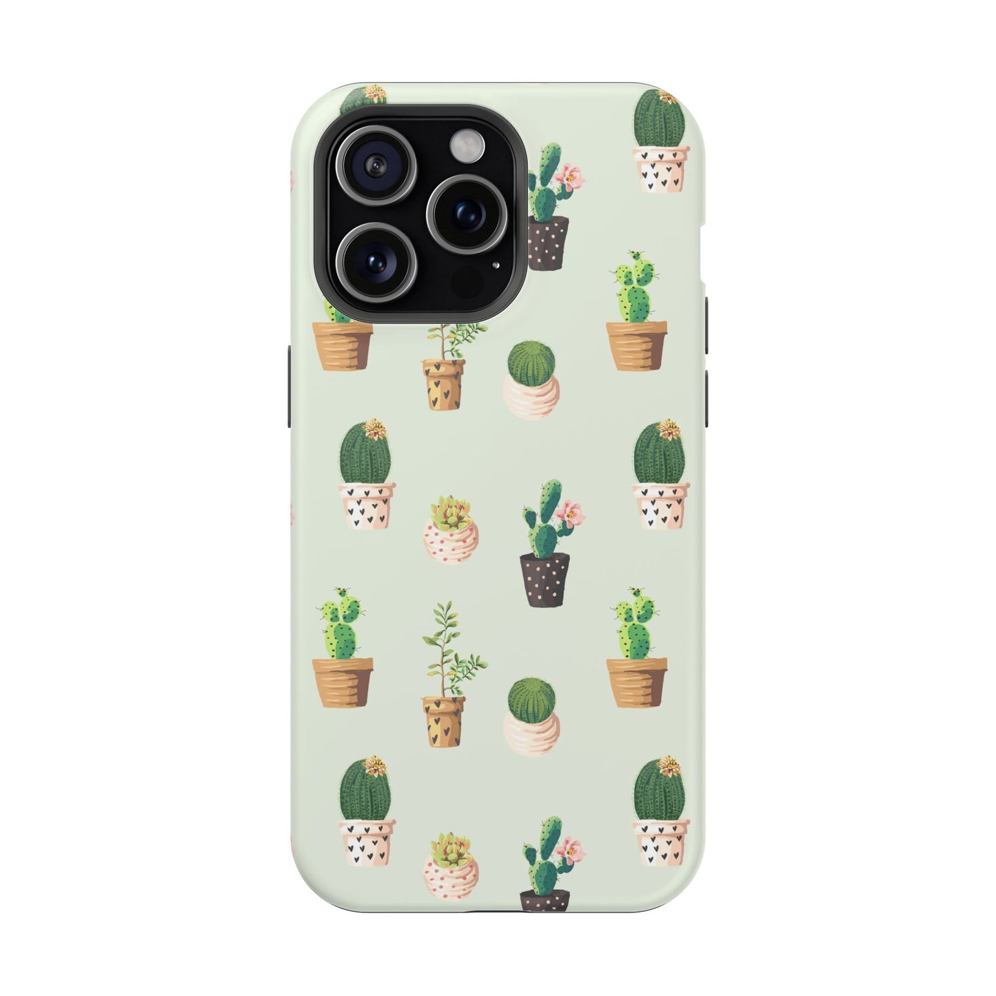 Desert Bloom Cactus Phone Case – Cute Succulent Print, MagSafe Compatible for iPhone & Samsung Galaxy