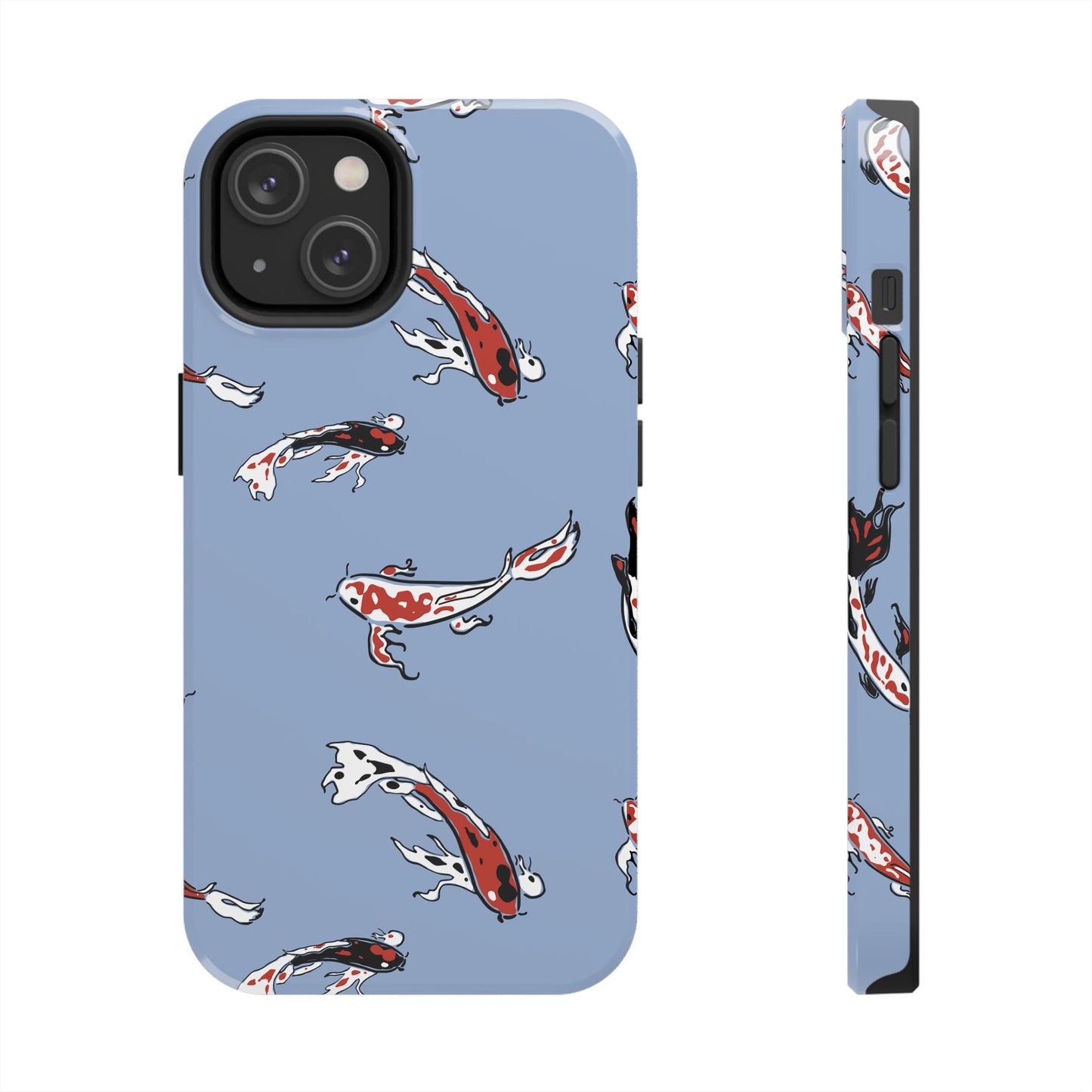 Minimalistic Chinese Koi Fish Painting for iPhone 11-15 All Sizes