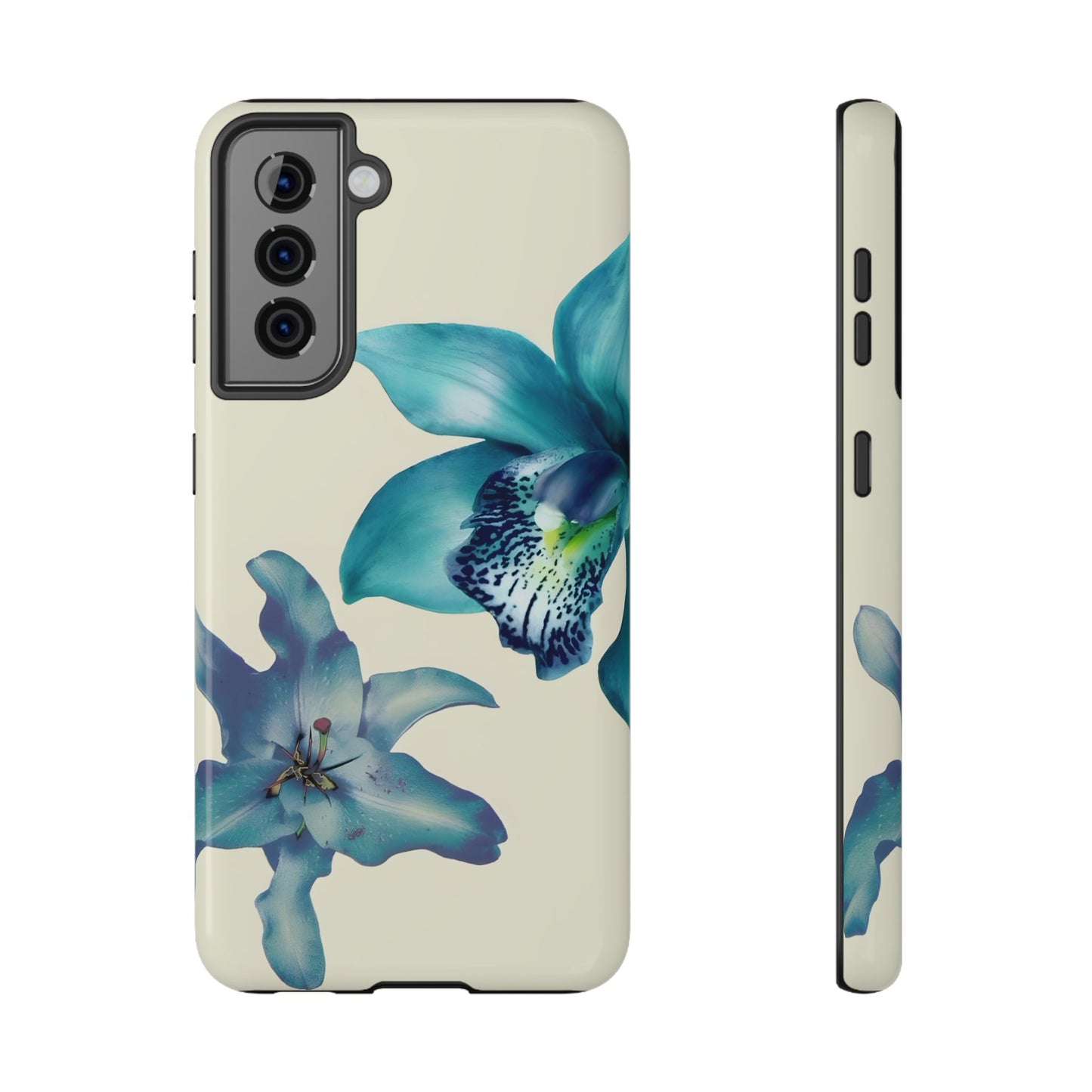 Blue Orchid Floral Phone Case – MagSafe Compatible for iPhone & Samsung Galaxy