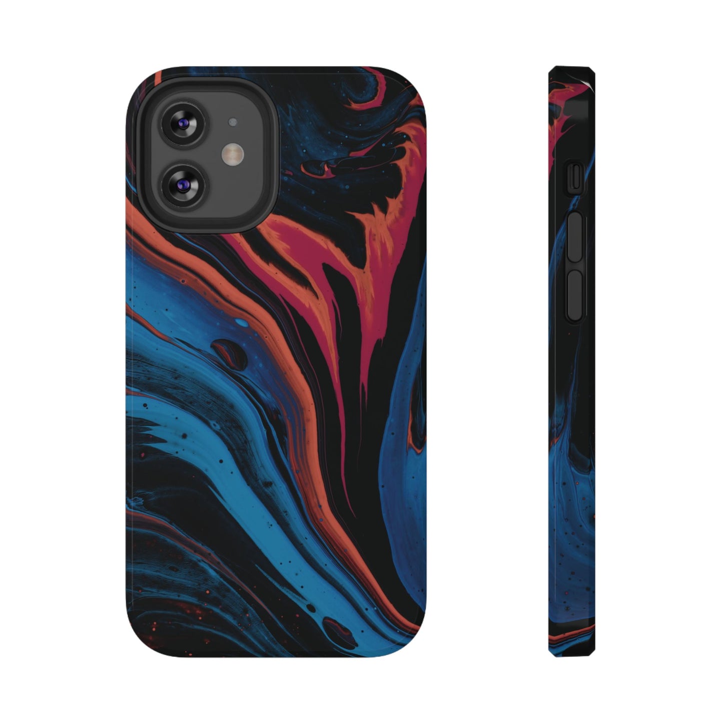 Crimson & Cobalt Fusion Marble Phone Case – MagSafe Compatible for iPhone & Samsung Galaxy