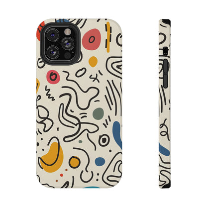 Abstract Doodle Art Phone Case – MagSafe Compatible for iPhone & Samsung Galaxy