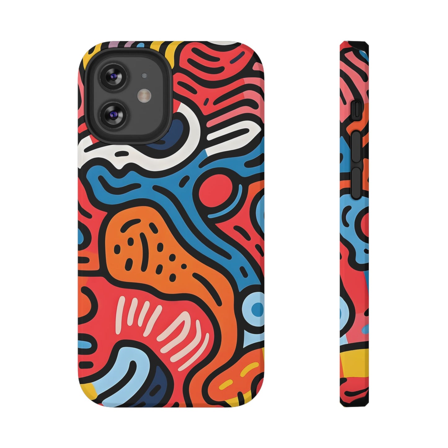 Bold Abstract Doodle Phone Case – MagSafe Compatible for iPhone & Samsung Galaxy