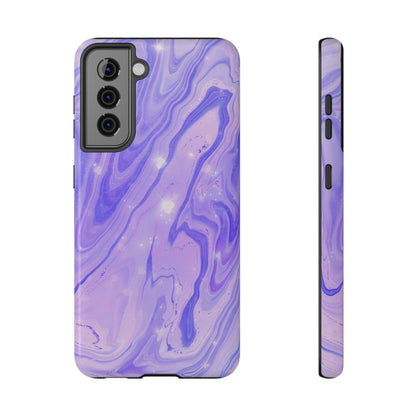 Lavender Marble Swirl Galaxy Phone Case – MagSafe Compatible for iPhone & Samsung Galaxy