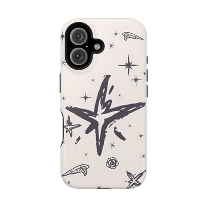 Sketch Star Doodle Phone Case – MagSafe Compatible for iPhone & Samsung Galaxy