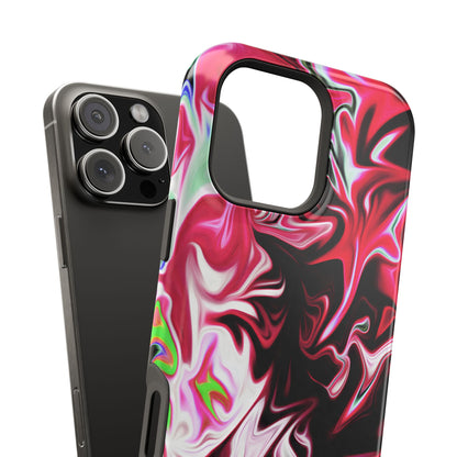 Red & Black Abstract Marble Phone Case – MagSafe Compatible for iPhone & Samsung Galaxy