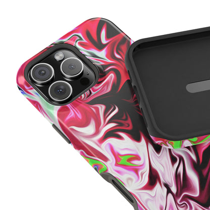 Red & Black Abstract Marble Phone Case – MagSafe Compatible for iPhone & Samsung Galaxy