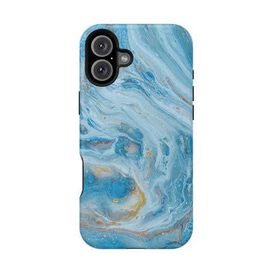 Ocean Swirl Blue Marble Phone Case – MagSafe Compatible for iPhone & Samsung Galaxy