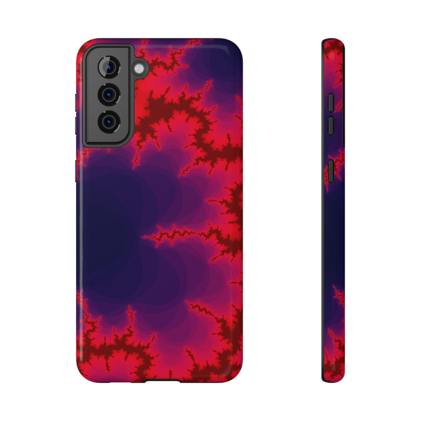 Neon Fractal Lightning Phone Case – MagSafe Compatible for iPhone & Samsung Galaxy