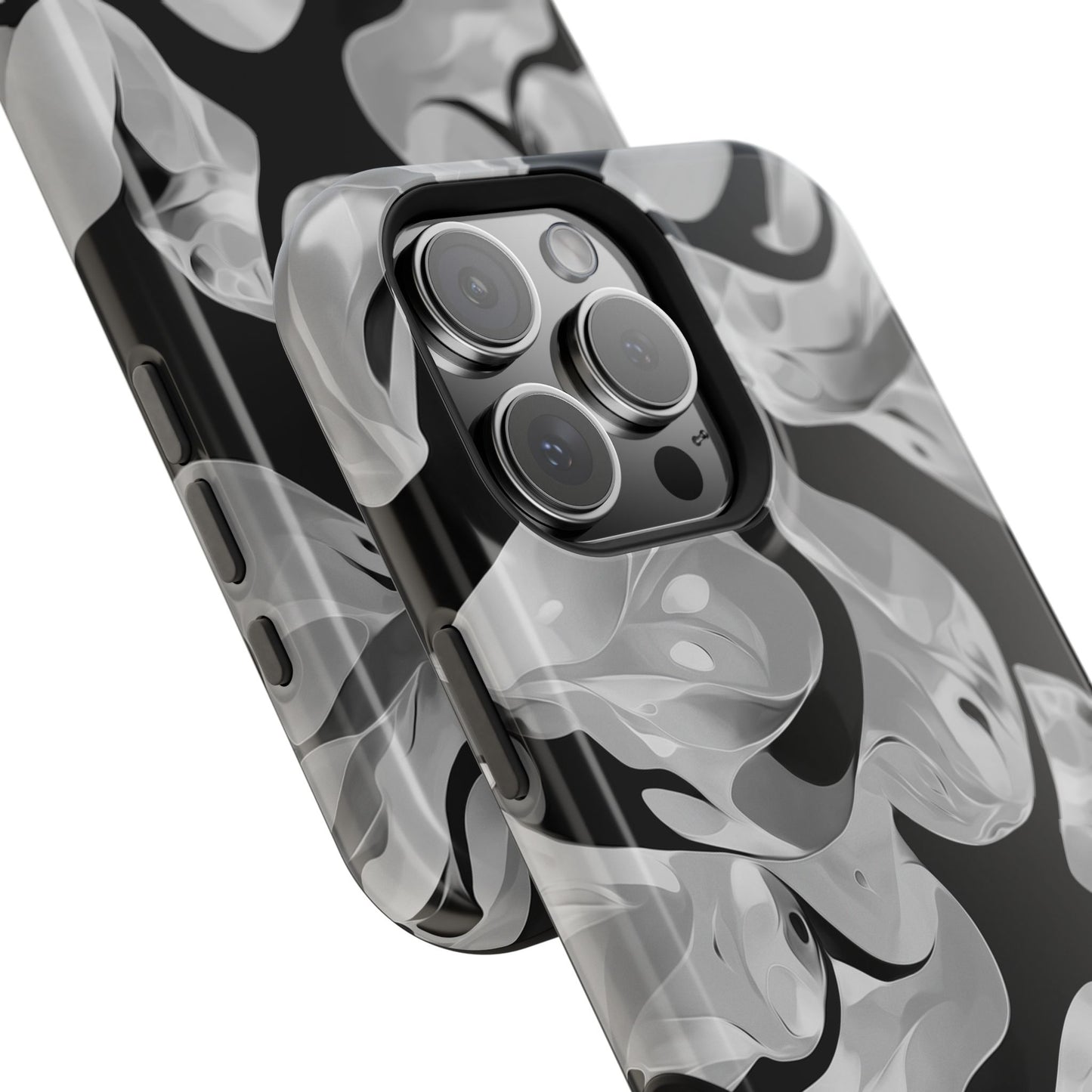 Abstract Monochrome Swirl Phone Case – MagSafe Compatible for iPhone & Samsung Galaxy