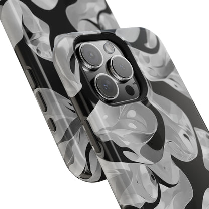Abstract Monochrome Swirl Phone Case – MagSafe Compatible for iPhone & Samsung Galaxy