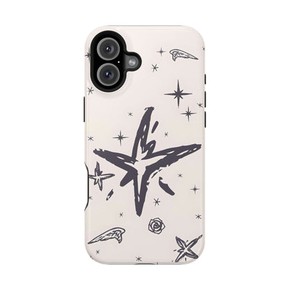 Sketch Star Doodle Phone Case – MagSafe Compatible for iPhone & Samsung Galaxy