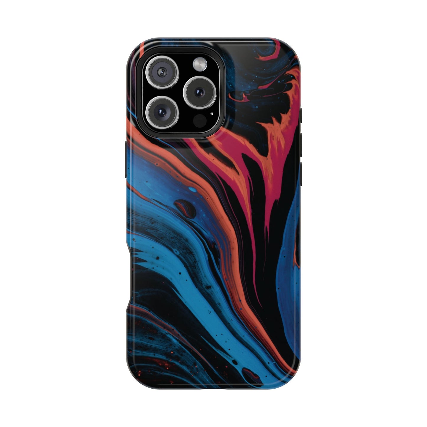 Crimson & Cobalt Fusion Marble Phone Case – MagSafe Compatible for iPhone & Samsung Galaxy