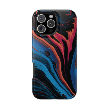Crimson & Cobalt Fusion Marble Phone Case – MagSafe Compatible for iPhone & Samsung Galaxy
