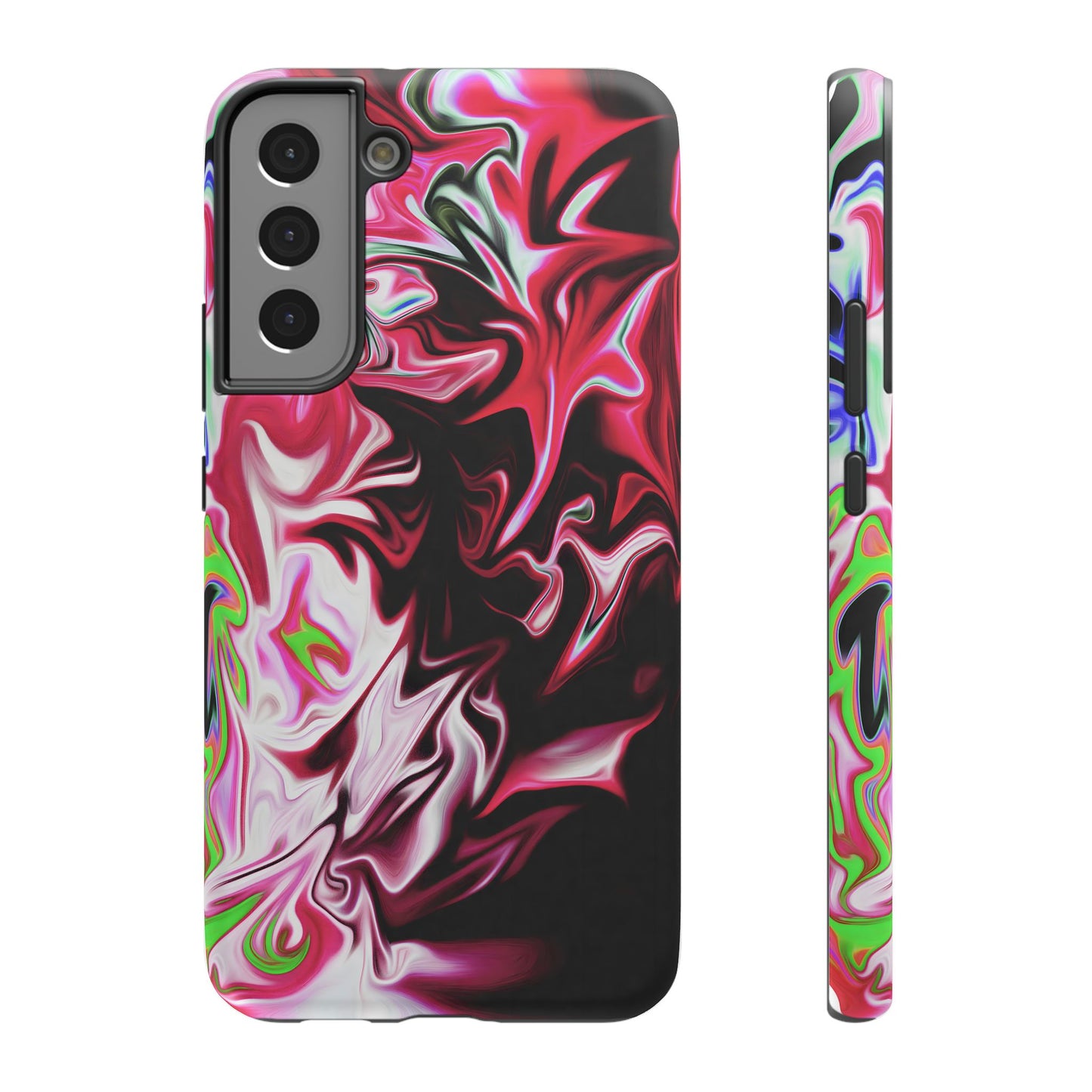Red & Black Abstract Marble Phone Case – MagSafe Compatible for iPhone & Samsung Galaxy