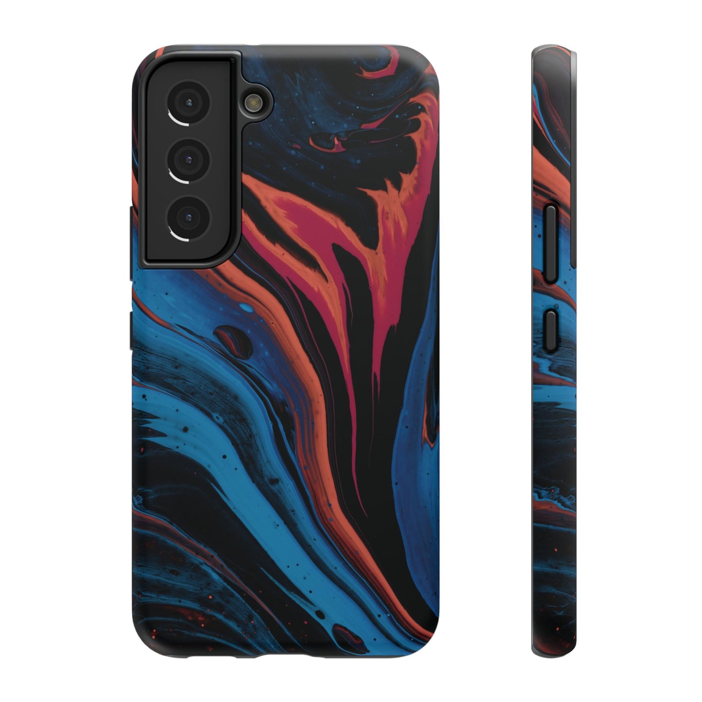 Crimson & Cobalt Fusion Marble Phone Case – MagSafe Compatible for iPhone & Samsung Galaxy