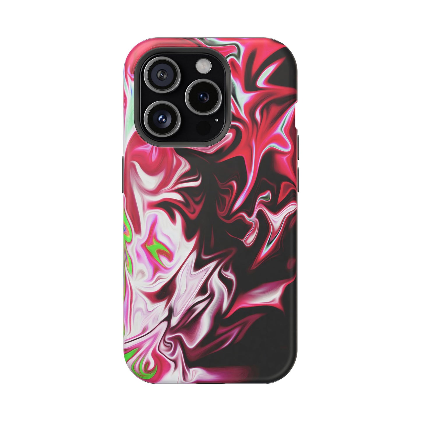 Red & Black Abstract Marble Phone Case – MagSafe Compatible for iPhone & Samsung Galaxy