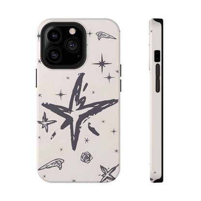 Sketch Star Doodle Phone Case – MagSafe Compatible for iPhone & Samsung Galaxy