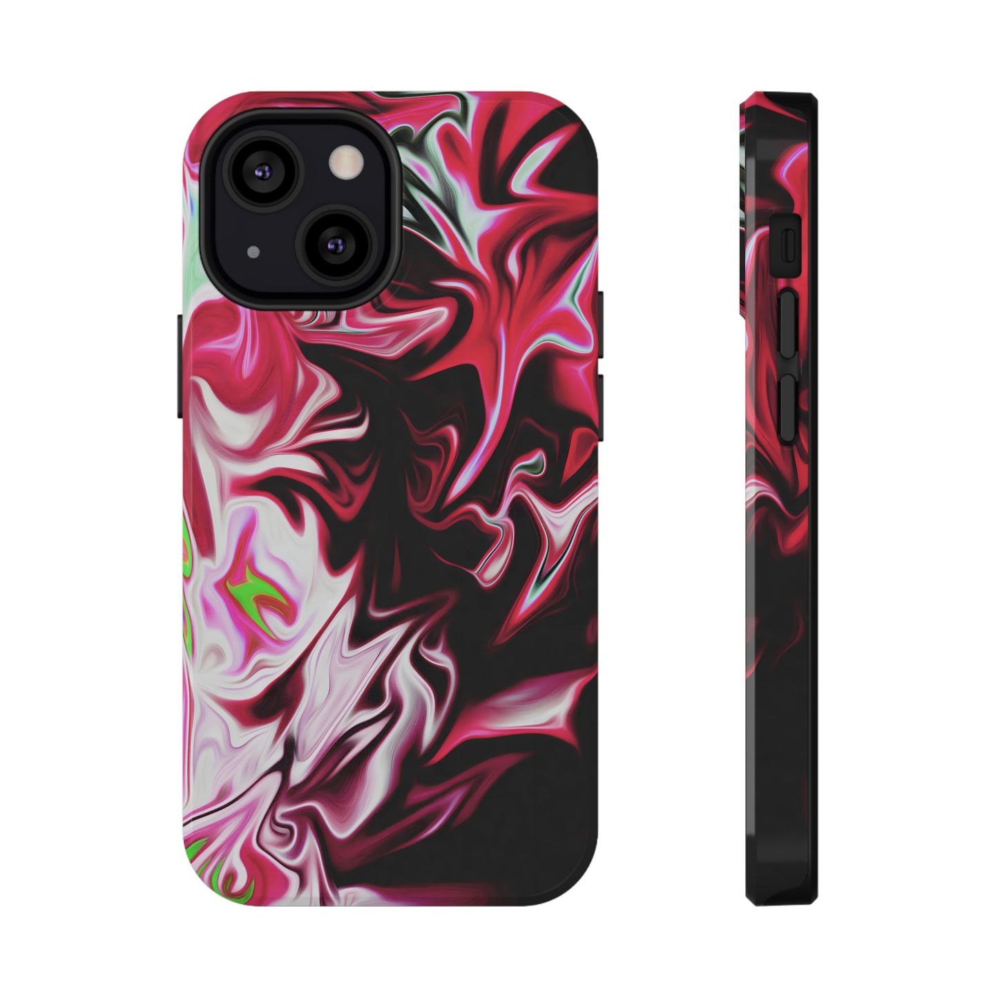 Red & Black Abstract Marble Phone Case – MagSafe Compatible for iPhone & Samsung Galaxy
