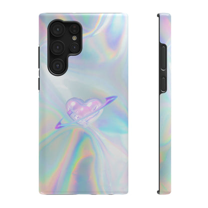 Holographic Heart Galaxy Phone Case – MagSafe Compatible for iPhone & Samsung Galaxy