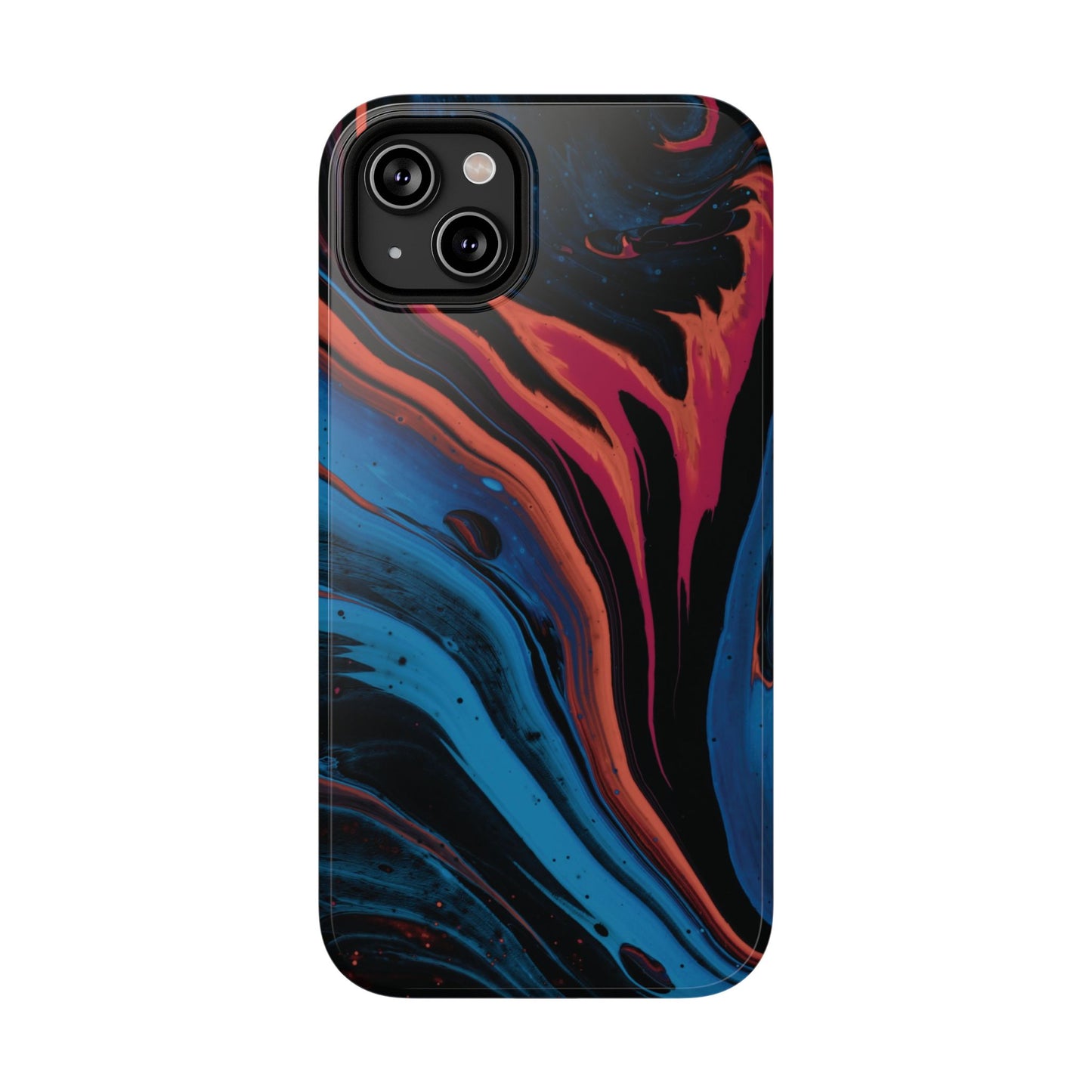 Crimson & Cobalt Fusion Marble Phone Case – MagSafe Compatible for iPhone & Samsung Galaxy