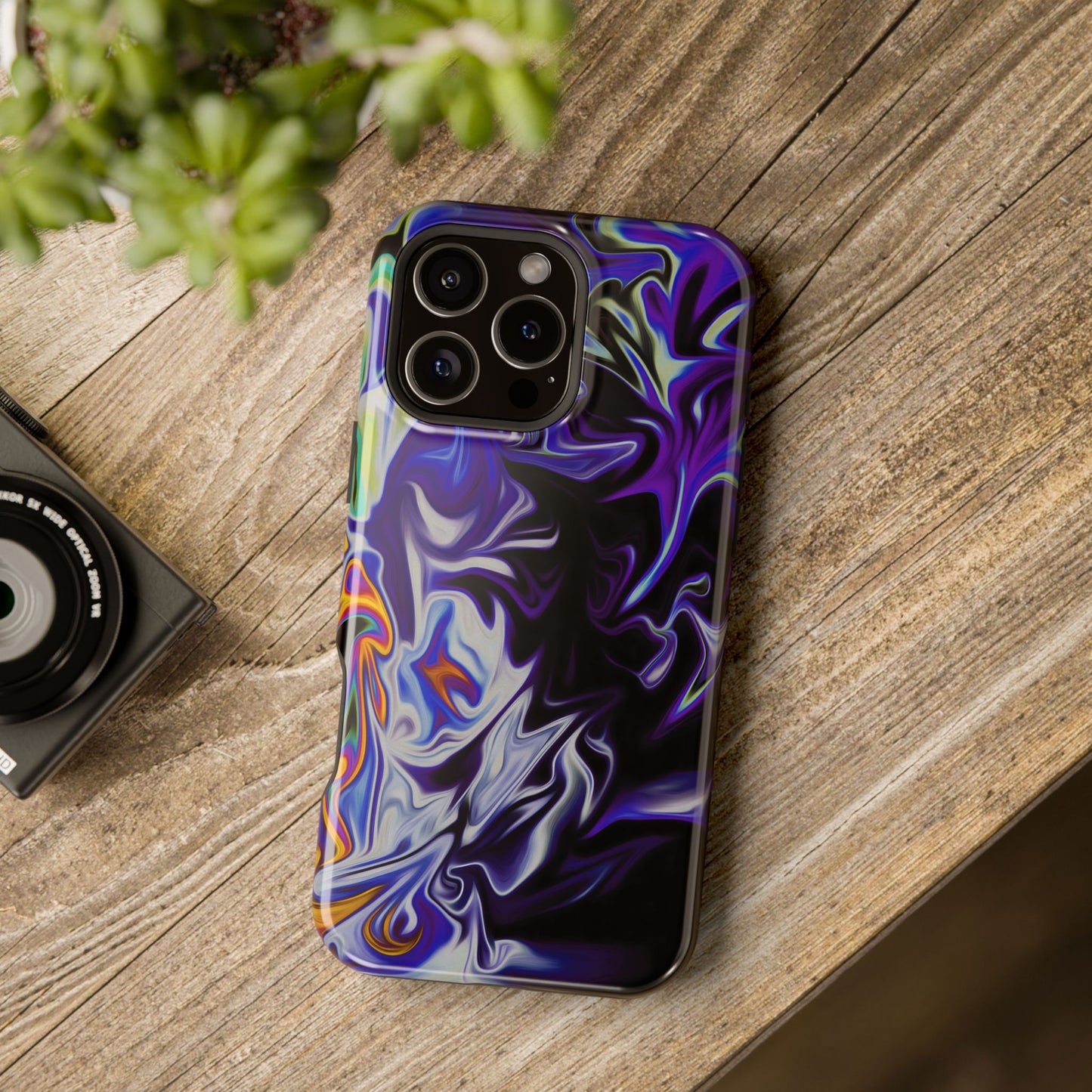 Dark Cosmic Swirl Phone Case – MagSafe Compatible for iPhone & Samsung Galaxy