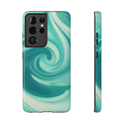 Turquoise Swirl Abstract Phone Case – MagSafe Compatible for iPhone & Samsung Galaxy